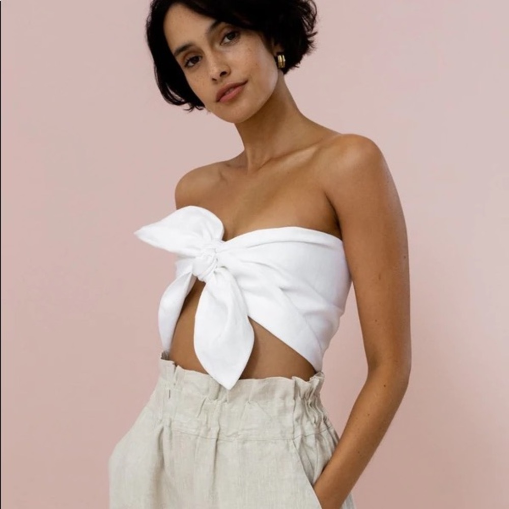 BNWT Posse Micky Bandeau top white One size